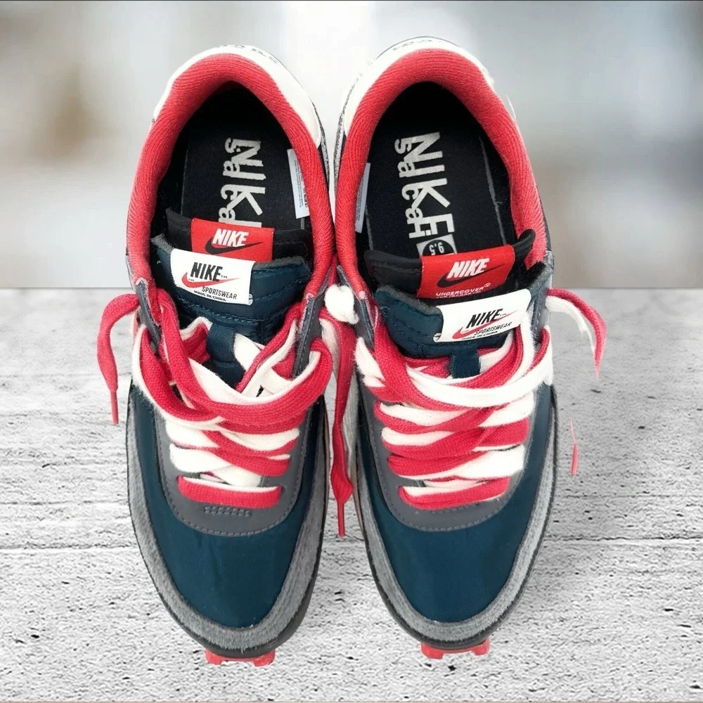 Nike LDWaffle Sacai Undercover Mens 9.5 Midnight Spruce Red DJ4877-300 Low Top